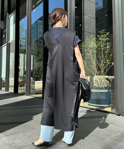 DouDou（ドゥドゥ）の「【WEB限定】2WAYジレジャンスカ（ジャンパースカート・レディース・キャメル/ブラック/ベージュ・FREE）」の7枚目の写真