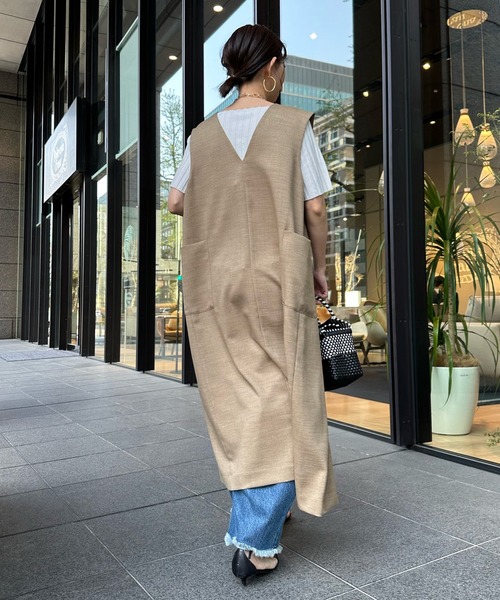 DouDou（ドゥドゥ）の「【WEB限定】2WAYジレジャンスカ（ジャンパースカート・レディース・キャメル/ブラック/ベージュ・FREE）」の21枚目の写真