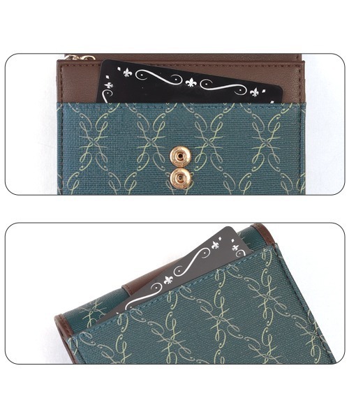 Clelia(クレリア)の「【Belle/ベェル】二つ折り財布(財布・レディース・ベージュ/ライトグリーン/ダークネイビー/ブラック/サックスブルー・ONE SIZE)」の11枚目の写真