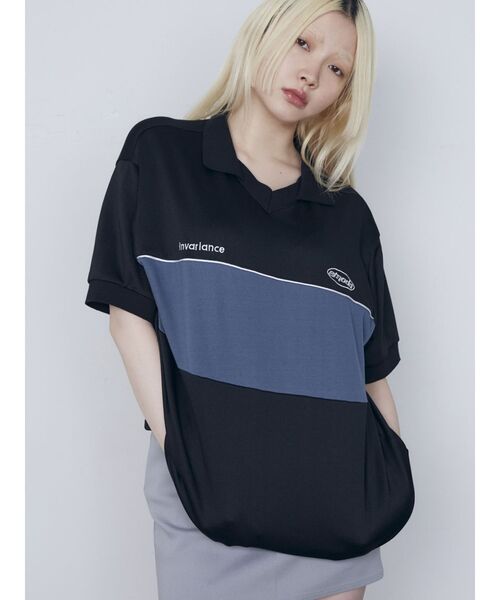 EMODA(エモダ)の「ジャージオーバーボックストップ(Tシャツ/カットソー・レディース・アイボリー/ブラック/ネイビー・FREE)」の3枚目の写真