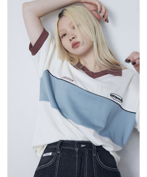 EMODA(エモダ)の「ジャージオーバーボックストップ(Tシャツ/カットソー・レディース・アイボリー/ブラック/ネイビー・FREE)」の5枚目の写真