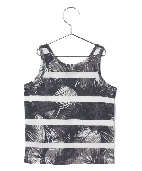 AZUL by moussy（アズールバイマウジー）の「30/-TC天竺リーフボーダータンク（タンクトップ・キッズ・ブラック系その他/ダークネイビー/ピンク系その他・100/120/130/150/110/140）」の9枚目の写真