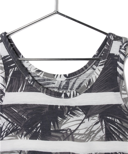 AZUL by moussy（アズールバイマウジー）の「30/-TC天竺リーフボーダータンク（タンクトップ・キッズ・ブラック系その他/ダークネイビー/ピンク系その他・100/120/130/150/110/140）」の4枚目の写真