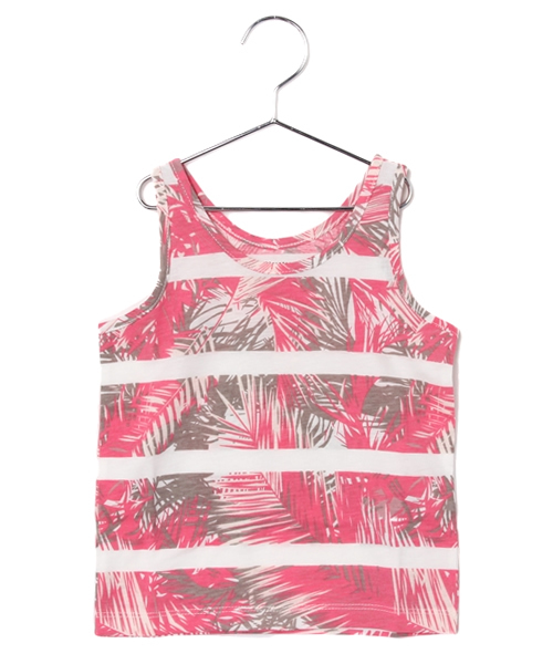 AZUL by moussy（アズールバイマウジー）の「30/-TC天竺リーフボーダータンク（タンクトップ・キッズ・ブラック系その他/ダークネイビー/ピンク系その他・100/120/130/150/110/140）」の10枚目の写真