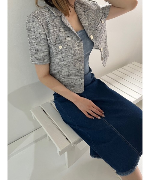 Jewelobe(ジュエローブ)の「グラデーションデニム肩フリルタイトワンピース(ワンピース・レディース・ブルー・M/S)」の15枚目の写真