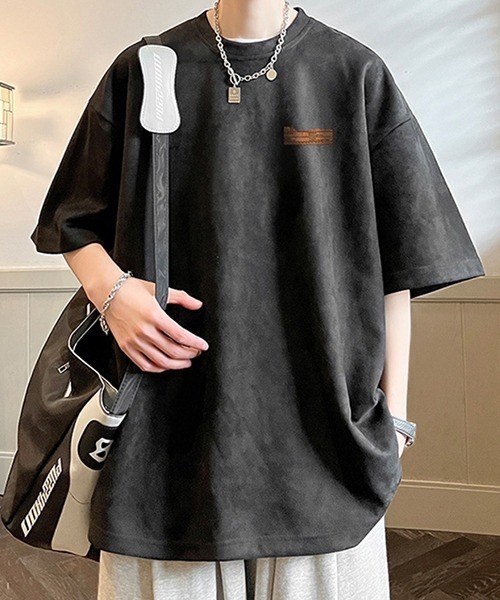 SEN TOKYO(セントーキョー)の「ルーズな着こなしが叶う。五分袖ラウンドネックワンポイントTシャツ(Tシャツ/カットソー・メンズ・グレー/ブラック/アイボリー・M/L/XL)」の11枚目の写真
