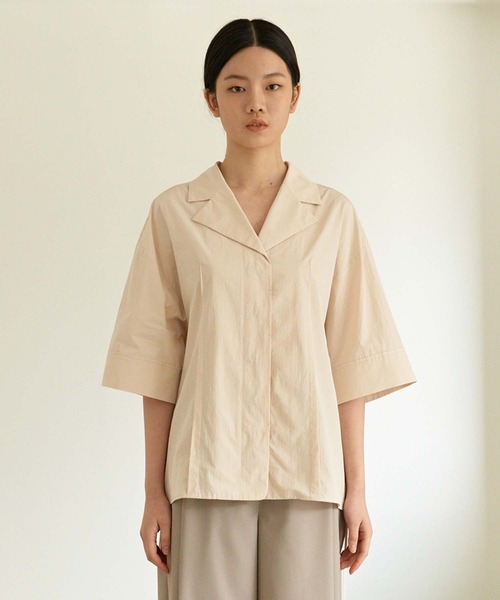 MOHAN(モハン)の「【MOHAN 】TOR ステッチ ロールアップ シャツ / TOR STITCH ROLL UP SHIRT(シャツ/ブラウス・レディース・ベージュ・FREE)」の1枚目の写真