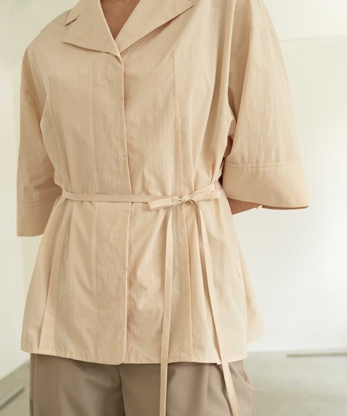 MOHAN(モハン)の「【MOHAN 】TOR ステッチ ロールアップ シャツ / TOR STITCH ROLL UP SHIRT(シャツ/ブラウス・レディース・ベージュ・FREE)」の4枚目の写真