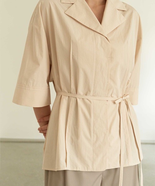 MOHAN(モハン)の「【MOHAN 】TOR ステッチ ロールアップ シャツ / TOR STITCH ROLL UP SHIRT(シャツ/ブラウス・レディース・ベージュ・FREE)」の5枚目の写真