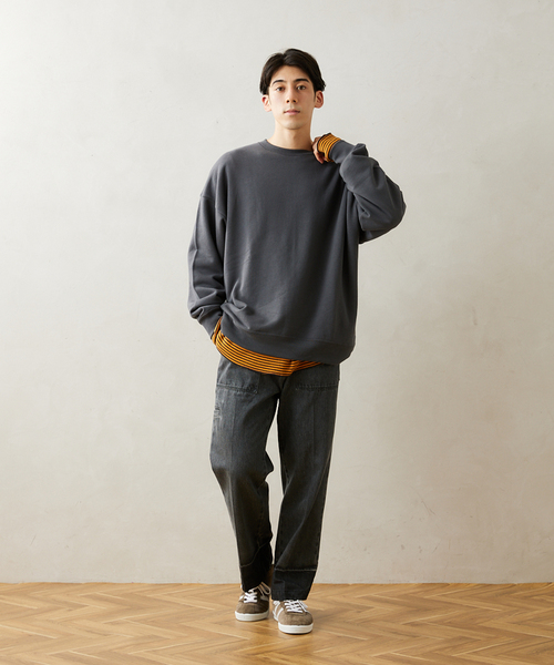 JOURNAL STANDARD relume(ジャーナルスタンダード レリューム)の「CALIFORNIA UPCYCLE クルーネックスウェット(スウェット・メンズ・ブラック系その他/ライトグレー/グリーン系その他/ダークブルー/ワイン・MEDIUM/LARGE)」の9枚目の写真