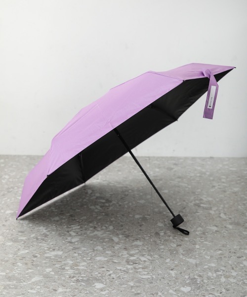 Bou Jeloud（ブージュルード）の「コンパクト日傘（折りたたみ傘・レディース・グレイッシュベージュ/ブラック/パープル・ONESIZE）」の5枚目の写真