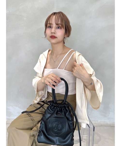 jumelle（ジュメロ）の「カップ付きストレッチキャミソール（キャミソール・レディース・ブラウン/アイボリー・FREE）」の19枚目の写真