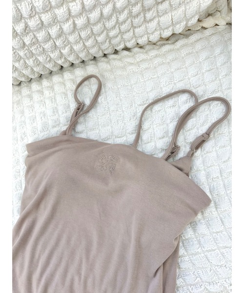 jumelle（ジュメロ）の「カップ付きストレッチキャミソール（キャミソール・レディース・ブラウン/アイボリー・FREE）」の6枚目の写真