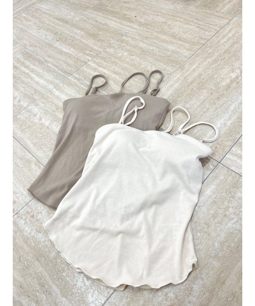 jumelle（ジュメロ）の「カップ付きストレッチキャミソール（キャミソール・レディース・ブラウン/アイボリー・FREE）」の17枚目の写真
