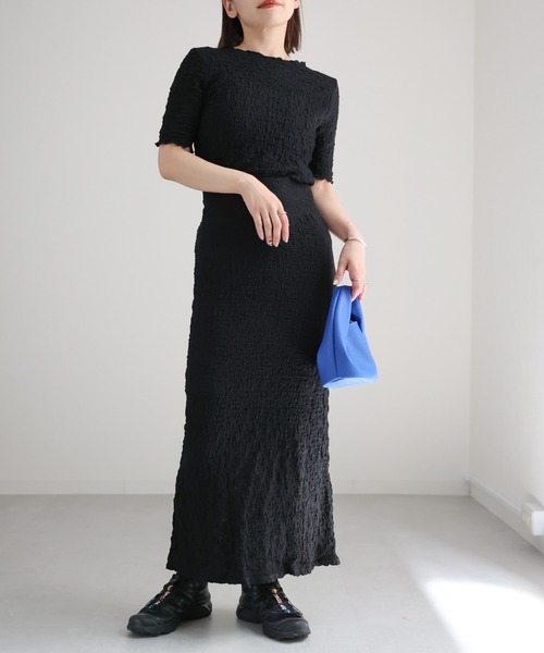 ap retro(アプレトロ)の「ぽこぽこトップス(5分袖)(Tシャツ/カットソー・レディース・オフホワイト/ブラック/アイボリー・FREE)」の12枚目の写真