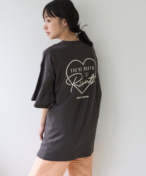 FREAK'S STORE（フリークスストア）の「ハートロゴTシャツ（Tシャツ/カットソー・レディース・オフホワイト/チャコールグレー・ﾌﾘ-）」の8枚目の写真