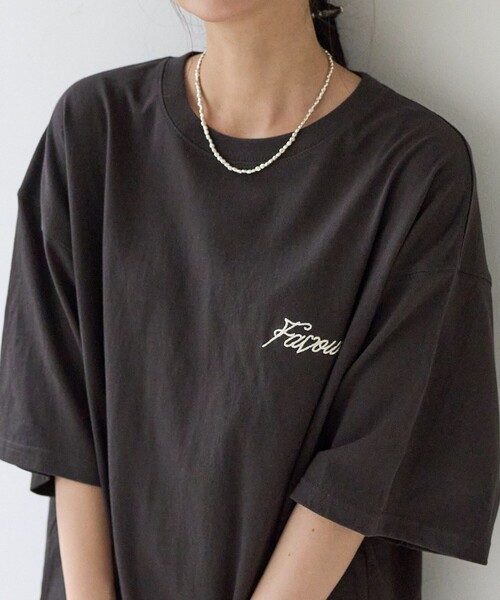 FREAK'S STORE（フリークスストア）の「ハートロゴTシャツ（Tシャツ/カットソー・レディース・オフホワイト/チャコールグレー・ﾌﾘ-）」の7枚目の写真