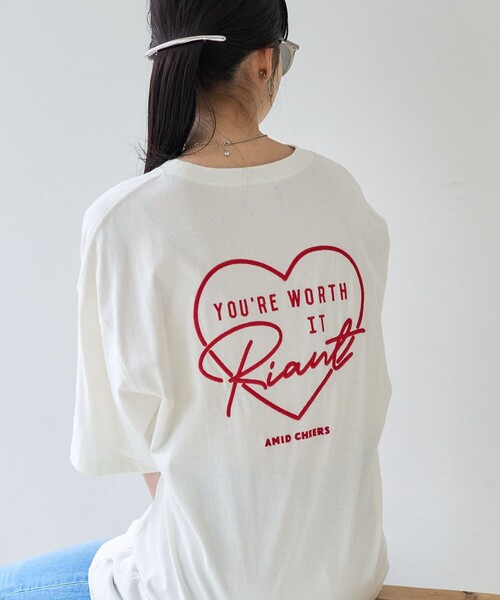 FREAK'S STORE（フリークスストア）の「ハートロゴTシャツ（Tシャツ/カットソー・レディース・オフホワイト/チャコールグレー・ﾌﾘ-）」の11枚目の写真