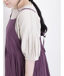 Samansa Mos2 | シェルタックボリュームスリーブカットソー(Tシャツ/カットソー)