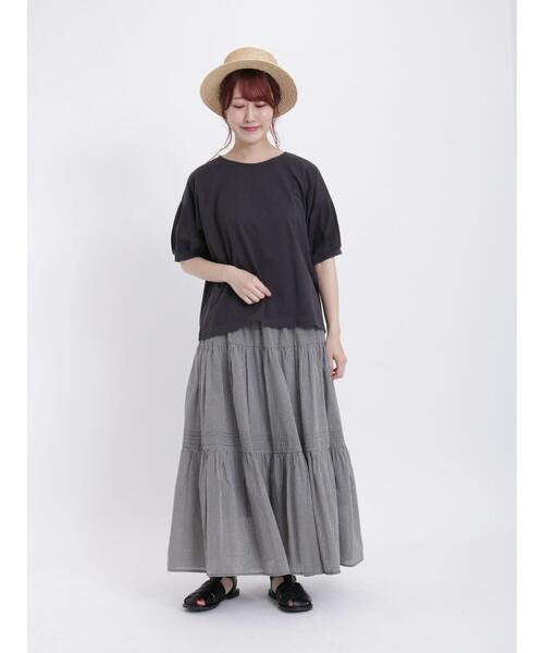 Samansa Mos2（サマンサ モスモス）の「シェルタックボリュームスリーブカットソー（Tシャツ/カットソー・レディース・パープル/チャコールグレー/オフホワイト/ベージュ・F）」の10枚目の写真