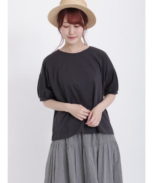 Samansa Mos2（サマンサ モスモス）の「シェルタックボリュームスリーブカットソー（Tシャツ/カットソー・レディース・パープル/チャコールグレー/オフホワイト/ベージュ・F）」の5枚目の写真