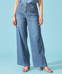 SOMETHING | SOMETHING  COOL ベイカーワイドパンツ【涼】【速乾/ドライタッチ/蒸れにくい/軽量/梅雨対策】(デニムパンツ)