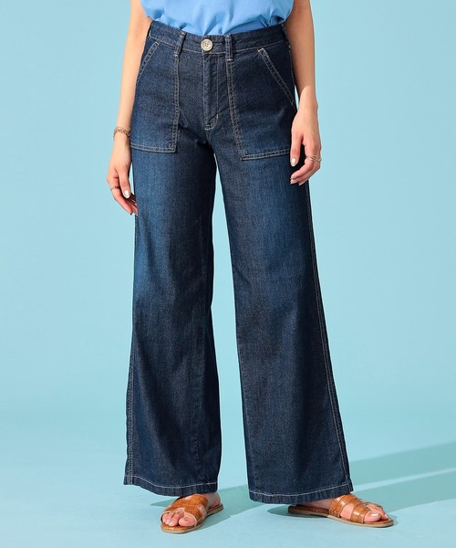 極美品 45R デニム ワイド ベイカー パンツ 1 ダメージ リペア 45R】パンツ｜1977年創業、日本の服。丈夫で長持ち、気持ちの