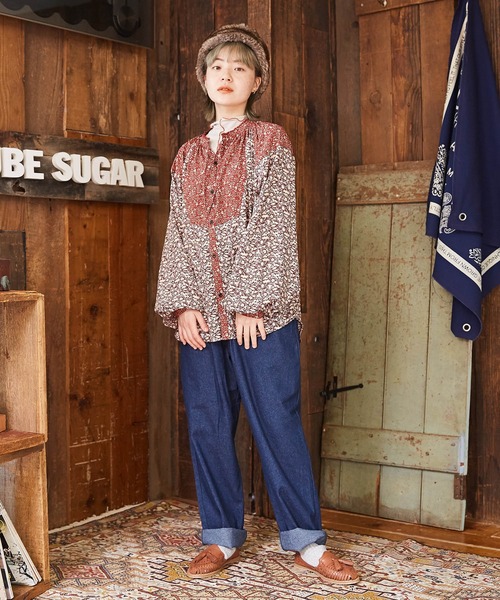 CUBE SUGAR（キューブシュガー）の「8.6オンスデニムワークパンツ（デニムパンツ・レディース・インディゴブルー・M）」の6枚目の写真