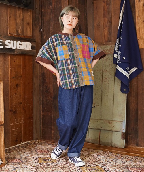 CUBE SUGAR（キューブシュガー）の「8.6オンスデニムワークパンツ（デニムパンツ・レディース・インディゴブルー・M）」の7枚目の写真