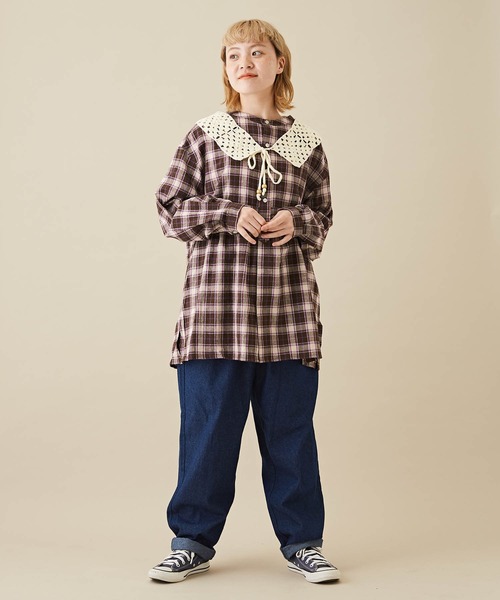 CUBE SUGAR（キューブシュガー）の「8.6オンスデニムワークパンツ（デニムパンツ・レディース・インディゴブルー・M）」の9枚目の写真