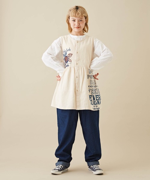 CUBE SUGAR（キューブシュガー）の「8.6オンスデニムワークパンツ（デニムパンツ・レディース・インディゴブルー・M）」の10枚目の写真