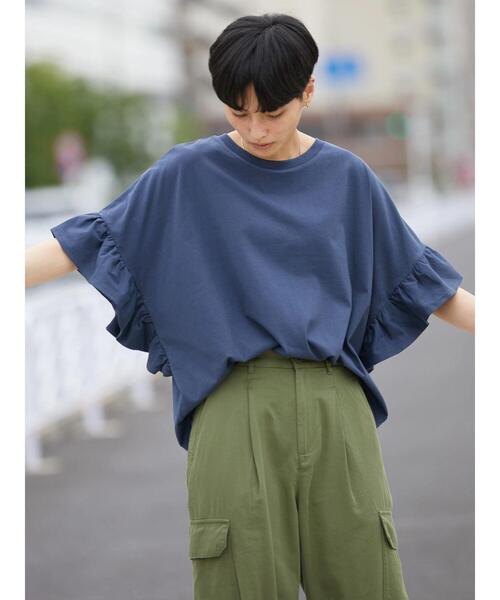 AMERICAN HOLIC(アメリカンホリック)の「袖フリルカットプルオーバー(Tシャツ/カットソー・レディース・ブラック系その他4/ネイビー/オフホワイト/グリーン系その他・M/L)」の8枚目の写真