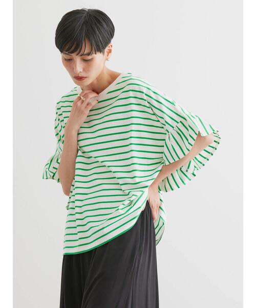 AMERICAN HOLIC(アメリカンホリック)の「袖フリルカットプルオーバー(Tシャツ/カットソー・レディース・ブラック系その他4/ネイビー/オフホワイト/グリーン系その他・M/L)」の6枚目の写真