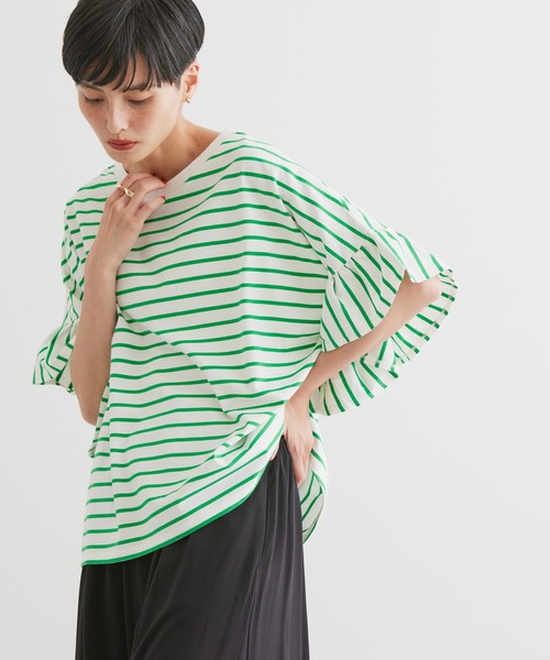 AMERICAN HOLIC(アメリカンホリック)の「袖フリルカットプルオーバー(Tシャツ/カットソー・レディース・ブラック系その他4/ネイビー/オフホワイト/グリーン系その他・M/L)」の3枚目の写真
