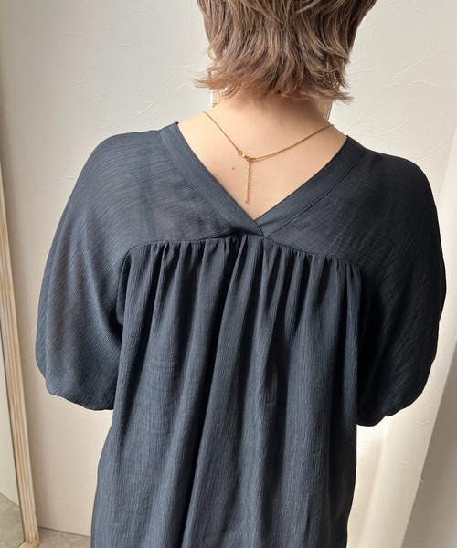 LHELBIE(レルビエ)の「カフスレースシャツ(シャツ/ブラウス・レディース・ブルー/オフホワイト/ブラック・M)」の10枚目の写真