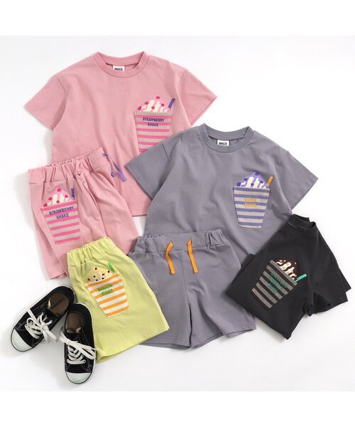 BREEZE（ブリーズ）の「【セットアップ対応】シェイクポケットパンツ_4分丈（その他パンツ・キッズ・ライム/チャコール/ピンク/パープル・120/130/140/110/100/90/80）」の6枚目の写真