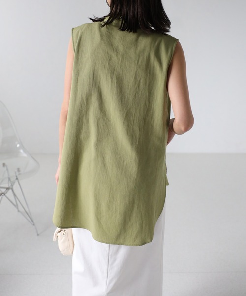 EASEBLUE（イーズブルー）の「ノースリブラウス【ボウタイ付き】（シャツ/ブラウス・レディース・ブラック/オフホワイト/カーキ・FREE）」の22枚目の写真