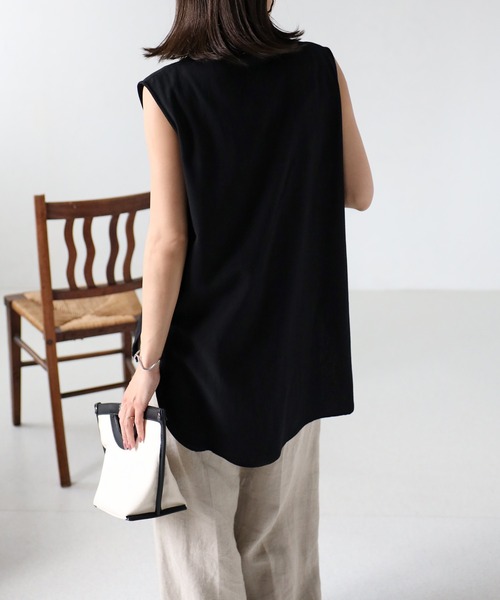 EASEBLUE（イーズブルー）の「ノースリブラウス【ボウタイ付き】（シャツ/ブラウス・レディース・ブラック/オフホワイト/カーキ・FREE）」の14枚目の写真