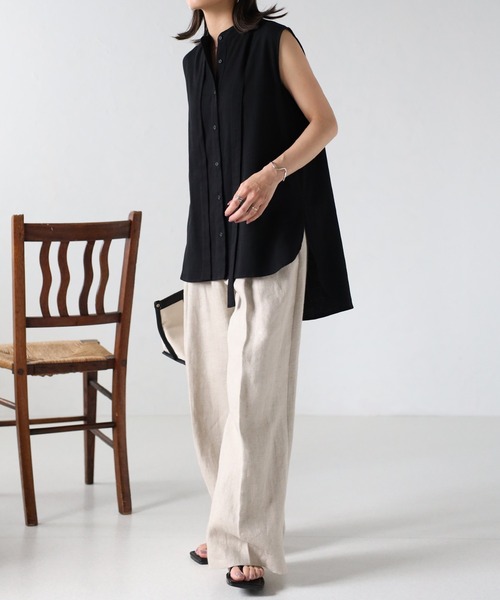 EASEBLUE（イーズブルー）の「ノースリブラウス【ボウタイ付き】（シャツ/ブラウス・レディース・ブラック/オフホワイト/カーキ・FREE）」の17枚目の写真