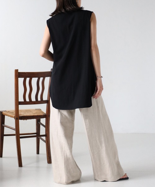 EASEBLUE（イーズブルー）の「ノースリブラウス【ボウタイ付き】（シャツ/ブラウス・レディース・ブラック/オフホワイト/カーキ・FREE）」の19枚目の写真