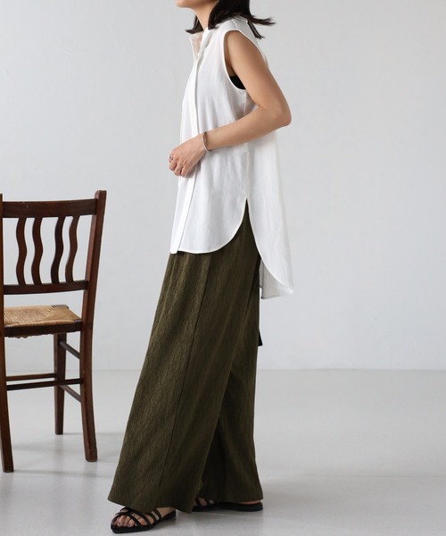 EASEBLUE（イーズブルー）の「ノースリブラウス【ボウタイ付き】（シャツ/ブラウス・レディース・ブラック/オフホワイト/カーキ・FREE）」の10枚目の写真