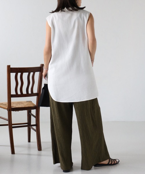 EASEBLUE（イーズブルー）の「ノースリブラウス【ボウタイ付き】（シャツ/ブラウス・レディース・ブラック/オフホワイト/カーキ・FREE）」の11枚目の写真