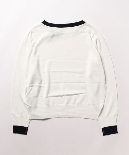 marun（マルン）の「＜大きいサイズ＞ 配色プチリボンニット marun（ニット/セーター・レディース・ネイビー系/ホワイト系・4L/5L/L/3L/LL）」の21枚目の写真