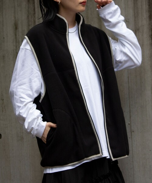 GLOSTER(グロスター)の「【GLOSTER/グロスター】フリース配色ベスト ジップアップ(ベスト・メンズ・ブラウン/ブラック/グレイッシュベージュ・S/M/L)」の20枚目の写真