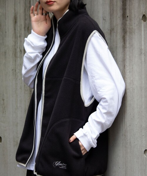 GLOSTER(グロスター)の「【GLOSTER/グロスター】フリース配色ベスト ジップアップ(ベスト・メンズ・ブラウン/ブラック/グレイッシュベージュ・S/M/L)」の16枚目の写真