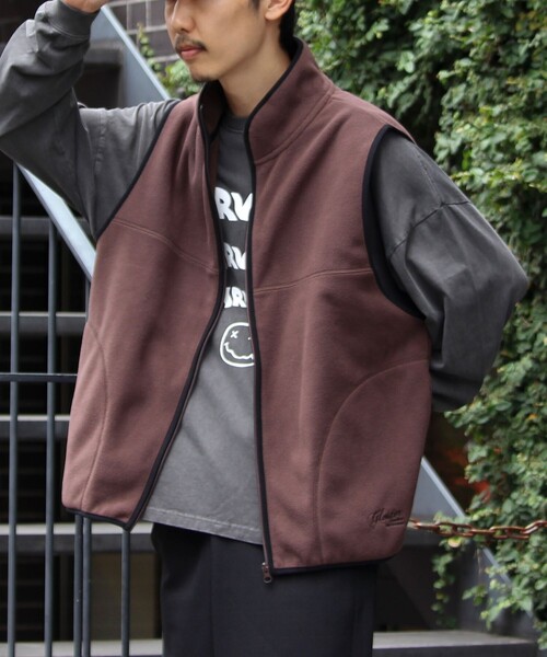 GLOSTER(グロスター)の「【GLOSTER/グロスター】フリース配色ベスト ジップアップ(ベスト・メンズ・ブラウン/ブラック/グレイッシュベージュ・S/M/L)」の12枚目の写真