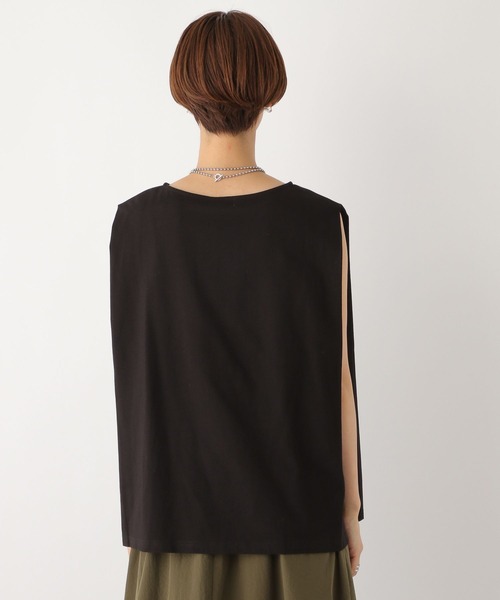 LEPSIM(レプシィム)の「ショルダータックノースリ2 964229(Tシャツ/カットソー・レディース・ブラック/ブラウン/ブラック×ホワイト/オフホワイト・FREE)」の8枚目の写真