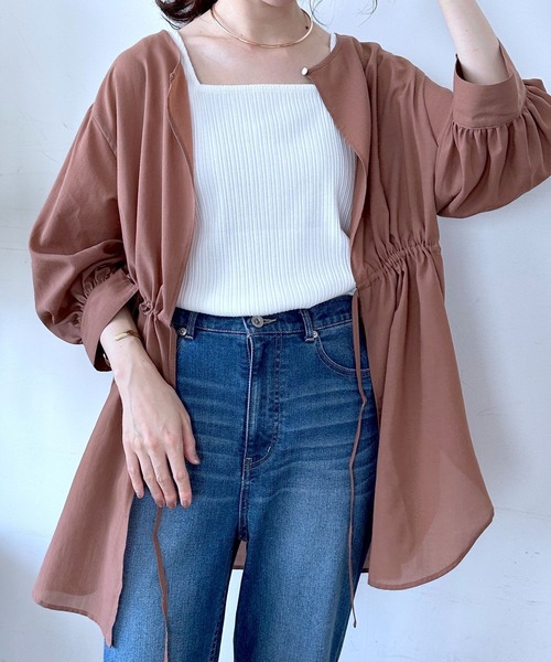 LEPSIM（レプシィム）の「2P2WAYデザイン5分袖ブラウス　963311（シャツ/ブラウス・レディース・グリーン/キャメル/ブラック/オフホワイト・FREE）」の4枚目の写真