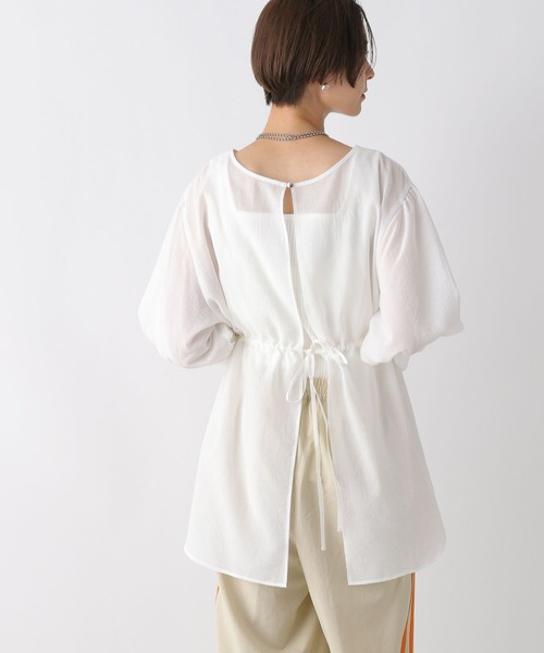 LEPSIM（レプシィム）の「2P2WAYデザイン5分袖ブラウス　963311（シャツ/ブラウス・レディース・グリーン/キャメル/ブラック/オフホワイト・FREE）」の6枚目の写真