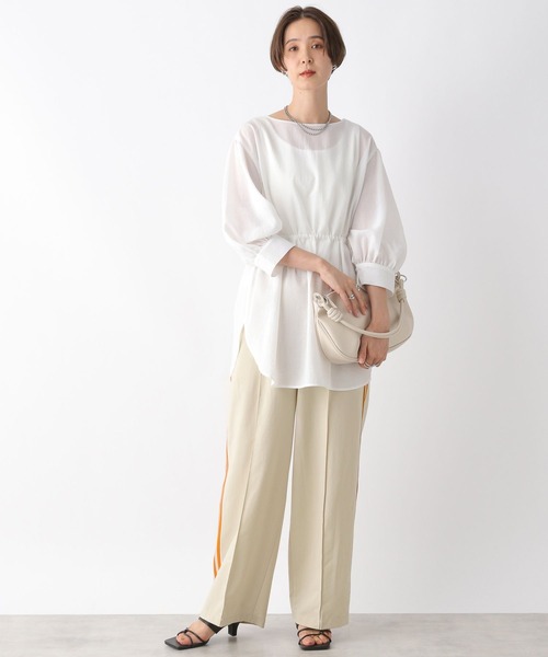 LEPSIM（レプシィム）の「2P2WAYデザイン5分袖ブラウス　963311（シャツ/ブラウス・レディース・グリーン/キャメル/ブラック/オフホワイト・FREE）」の7枚目の写真